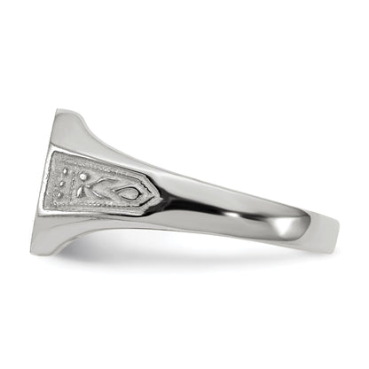 14k White Gold 11.0x9.0mm Octagon Closed Back Signet Ring
