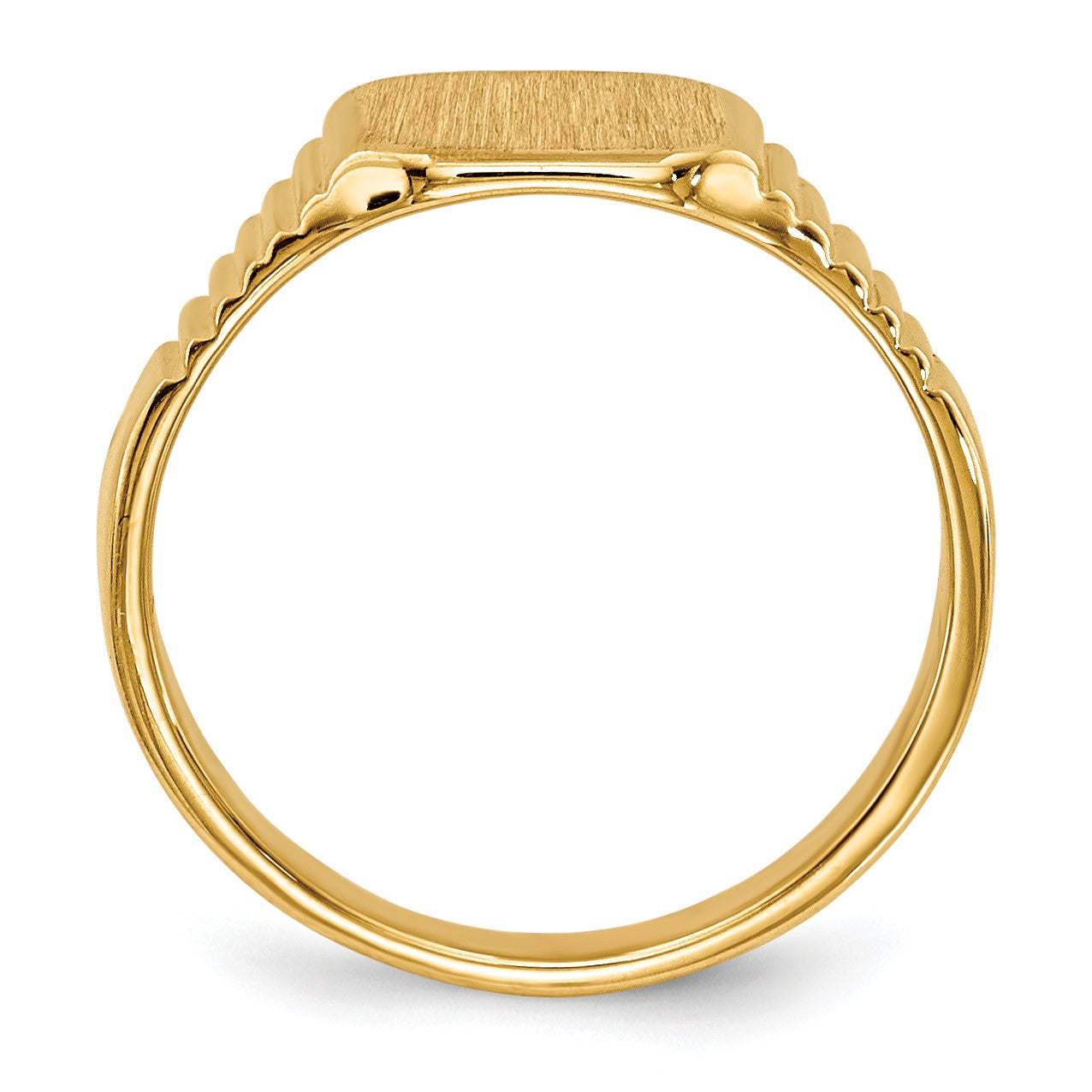 14k 6.5x6.0mm Closed Back Size 2 Baby Square Signet Ring
