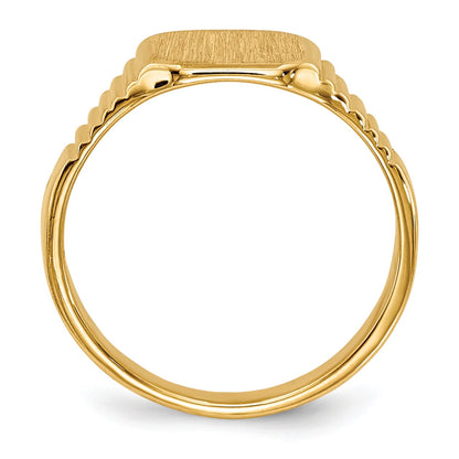 14k 6.5x6.0mm Closed Back Size 2 Baby Square Signet Ring