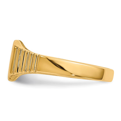14k 6.5x6.0mm Closed Back Size 2 Baby Square Signet Ring