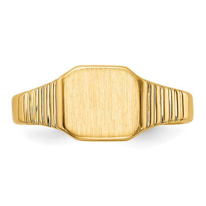 14k 6.5x6.0mm Closed Back Size 2 Baby Square Signet Ring