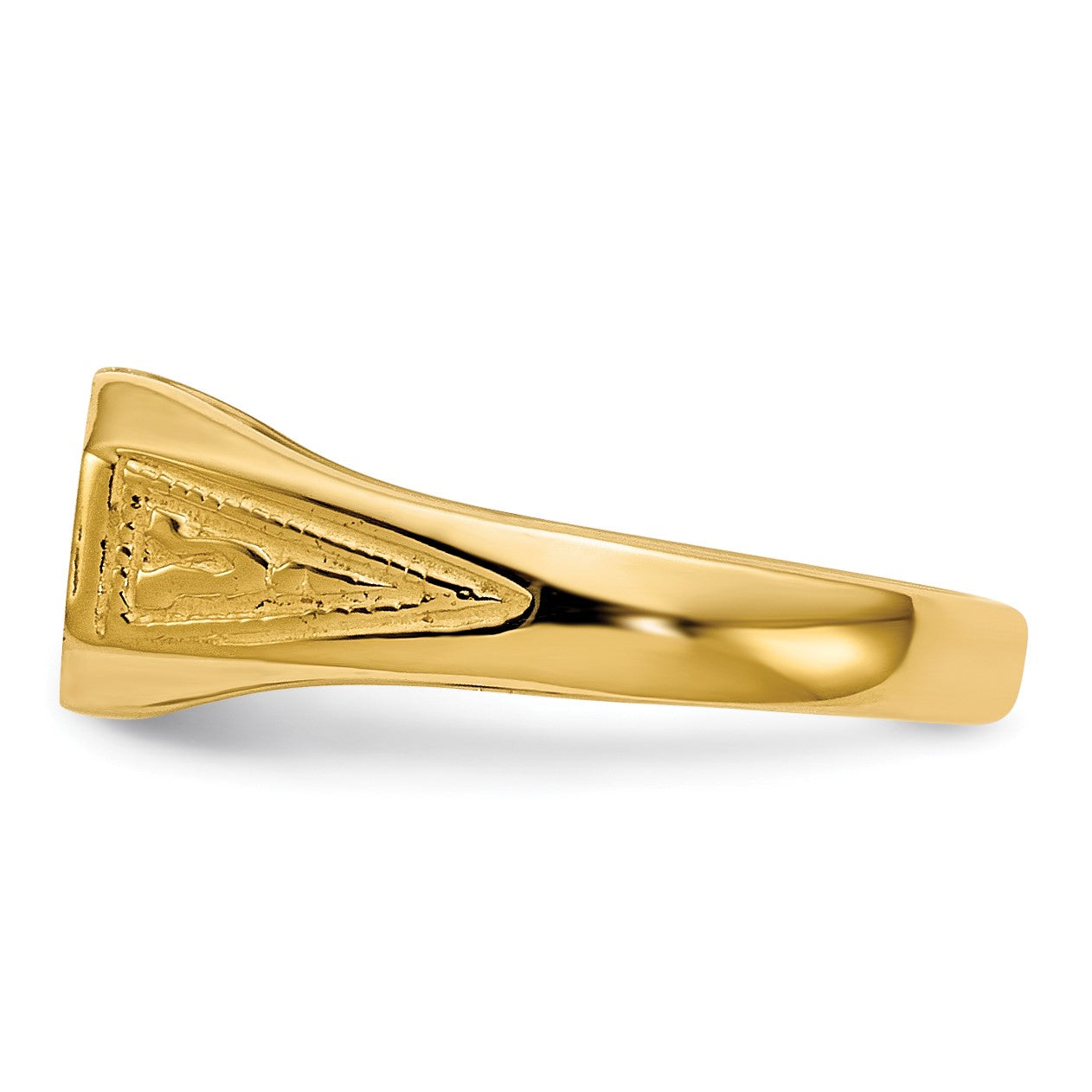 14k  8.5x5.0mm Closed Back Size 3 Childs Octagonal Signet Ring