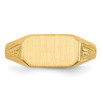 14k  8.5x5.0mm Closed Back Size 3 Childs Octagonal Signet Ring