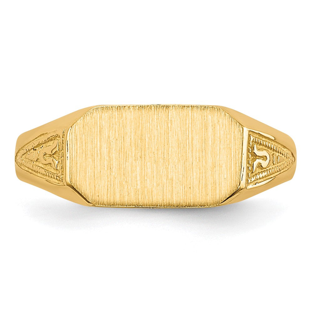 14k  8.5x5.0mm Closed Back Childs Signet Ring