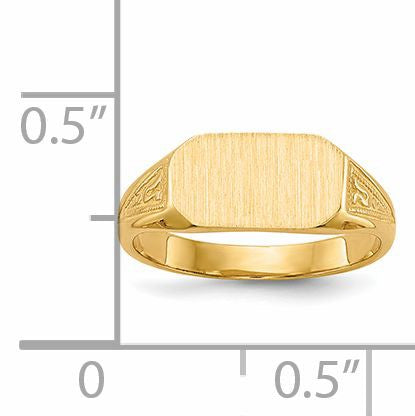 14k  8.5x5.0mm Closed Back Size 3 Childs Octagonal Signet Ring