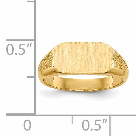 14k 10.0x5.5mm Closed Back Size 3 Childs Octagonal Signet Ring