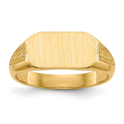 14k 10.0x5.5mm Closed Back Size 3 Childs Octagonal Signet Ring