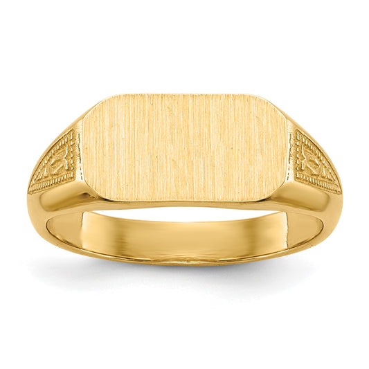 14k 10.0x5.5mm Closed Back Size 3 Childs Octagonal Signet Ring