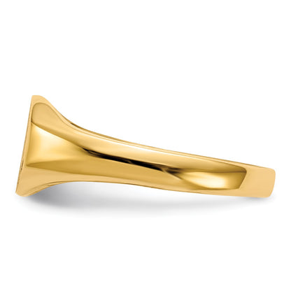 14k 8.0x6.25mm Open Back Size 2.5 Childs Oval Signet Ring
