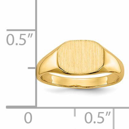 14k 8.0x6.25mm Open Back Size 2.5 Childs Oval Signet Ring