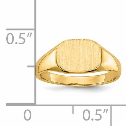 14k 8.0x6.25mm Open Back Size 2.5 Childs Oval Signet Ring
