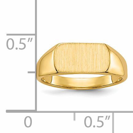 14k 10x6mm Open Back Size 3 Childs Rectangular Signet Ring