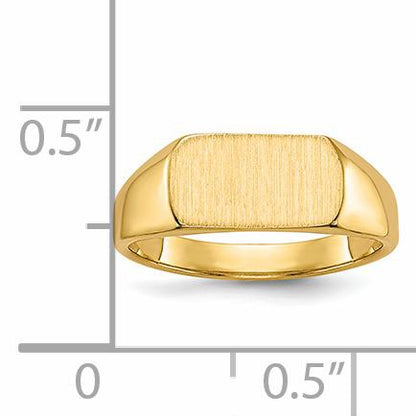 14k 10x6mm Open Back Size 3 Childs Rectangular Signet Ring