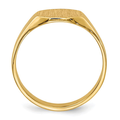 14k  8.0x6.25mm Closed Back Signet Ring