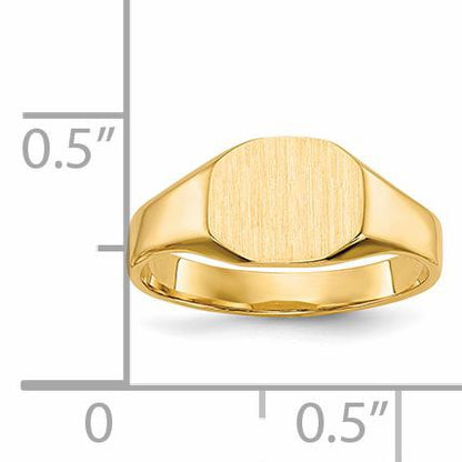 14k  8.0x6.25mm Closed Back Size 3 Childs Oval Signet Ring