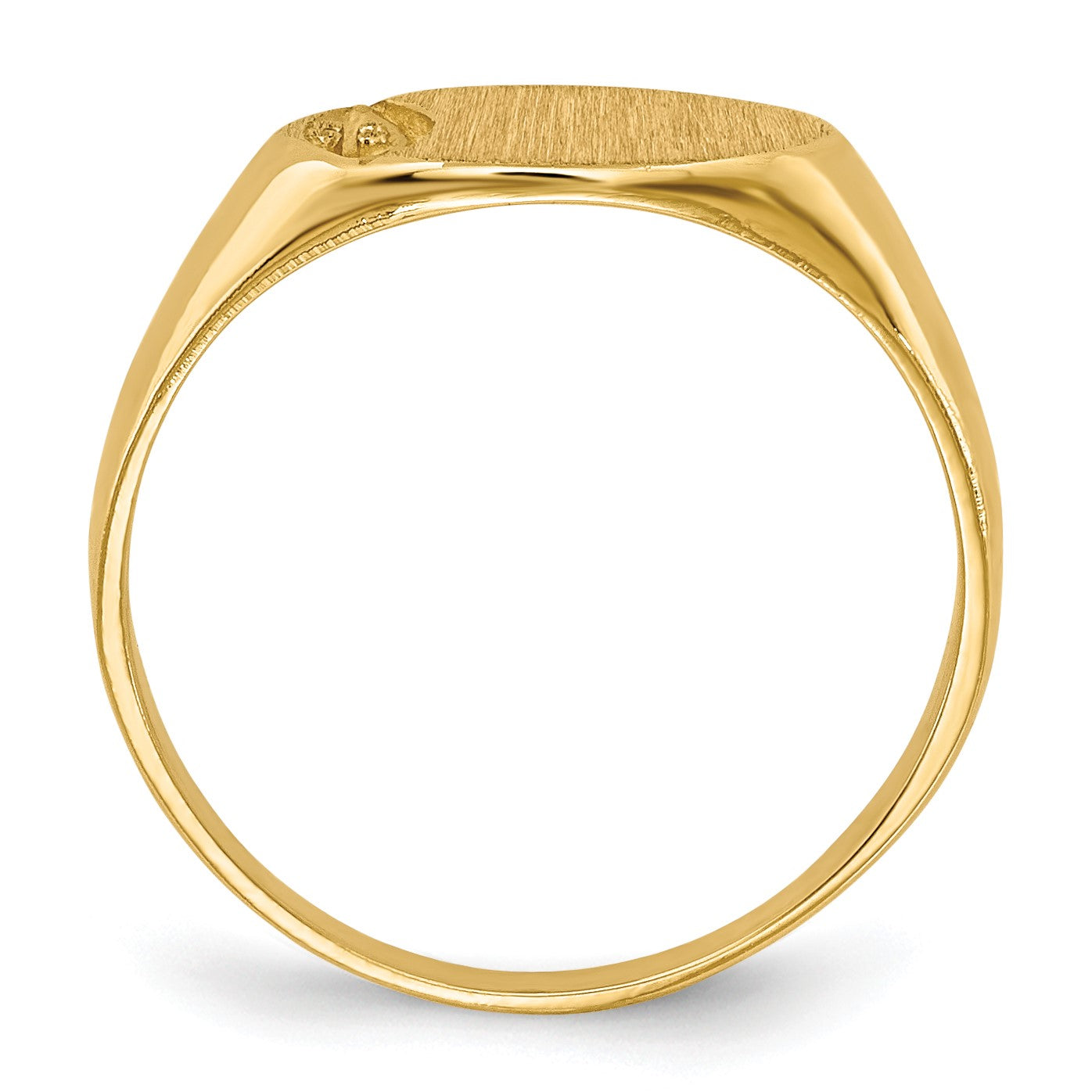 14k Holds 1-1.0mm Stone 10x6mm Closed Back Size 4 Childs Oval Signet Ring Mounting