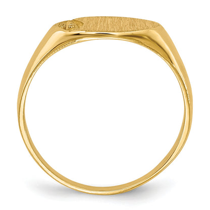 14k Holds 1-1.0mm Stone 10x6mm Closed Back Size 4 Childs Oval Signet Ring Mounting
