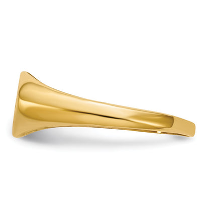 14k Holds 1-1.0mm Stone 10x6mm Closed Back Size 4 Childs Oval Signet Ring Mounting