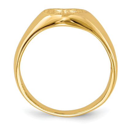 14k Holds 1-1.0mm Stone Open Back Size 3 Childs Heart Ring Mounting