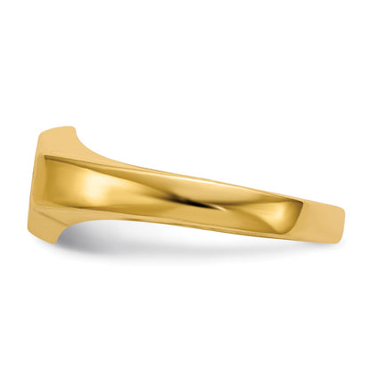 14k Holds 1-1.6mm Stone 5.0x5.0mm Open Back Size 3 Hexagonal Signet Ring Mounting