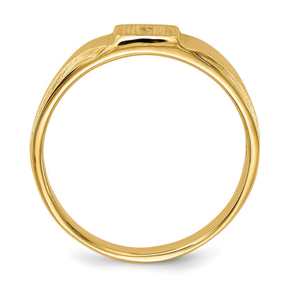 14k Holds 1-1.0mm Stone 4.5x4.5mm Closed Back Size 3 Childs Square Ring Mounting