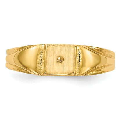 14k Holds 1-1.0mm Stone 4.5x4.5mm Closed Back Size 3 Childs Square Ring Mounting