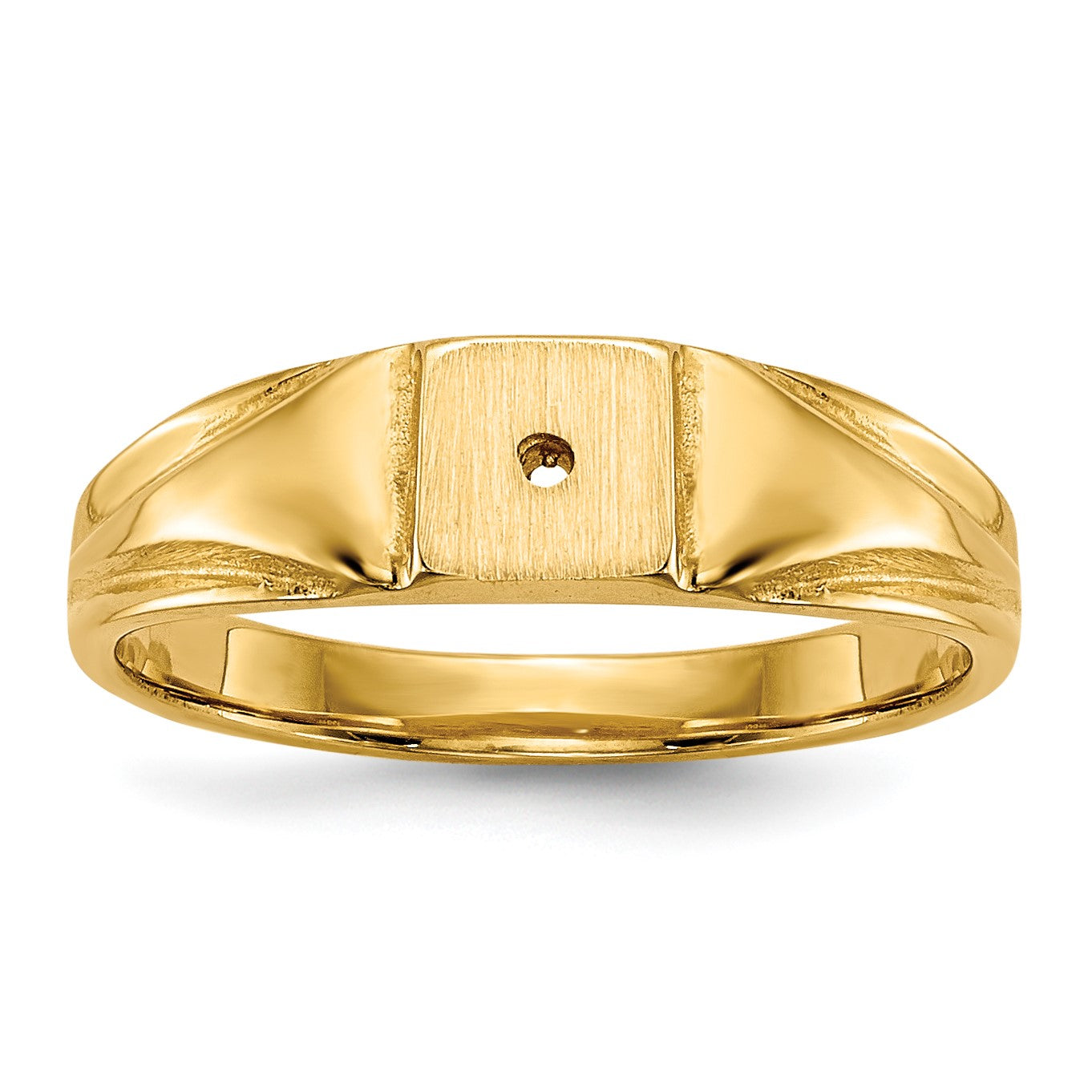 14k Holds 1-1.0mm Stone 4.5x4.5mm Closed Back Size 3 Childs Square Ring Mounting