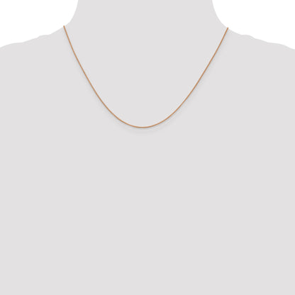 14K Rose Gold 18 inch .7mm Box Link with Lobster Clasp Chain
