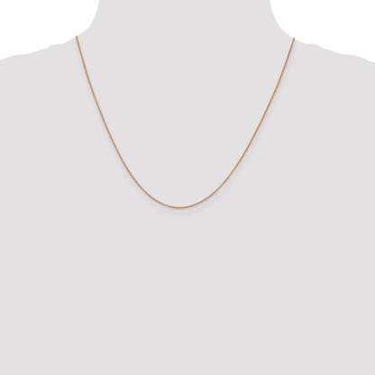 14K Rose Gold 20 inch .7mm Box Link with Lobster Clasp Chain