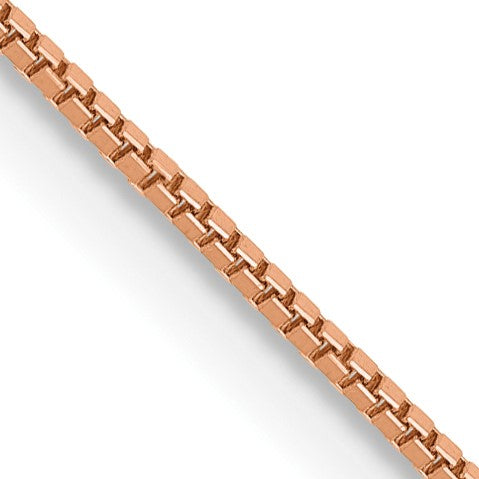 14K Rose Gold 20 inch .7mm Box Link with Lobster Clasp Chain