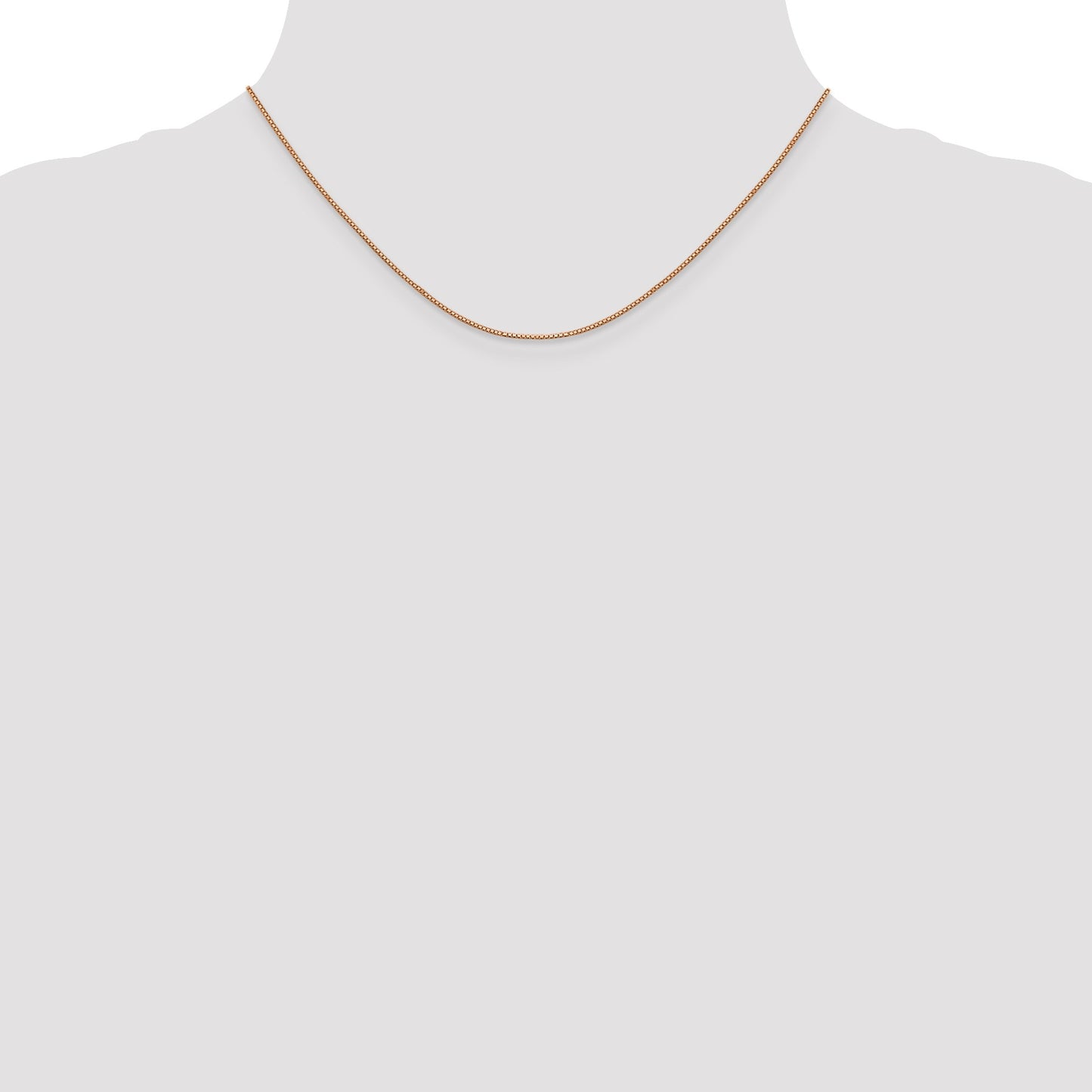 14K Rose Gold 16 inch .9mm Box Link with Lobster Clasp Chain
