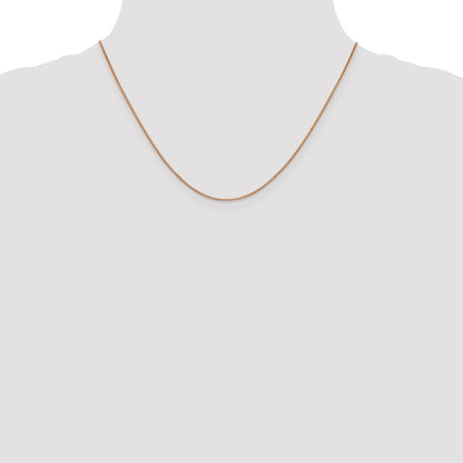 14K Rose Gold 18 inch .9mm Box Link with Lobster Clasp Chain