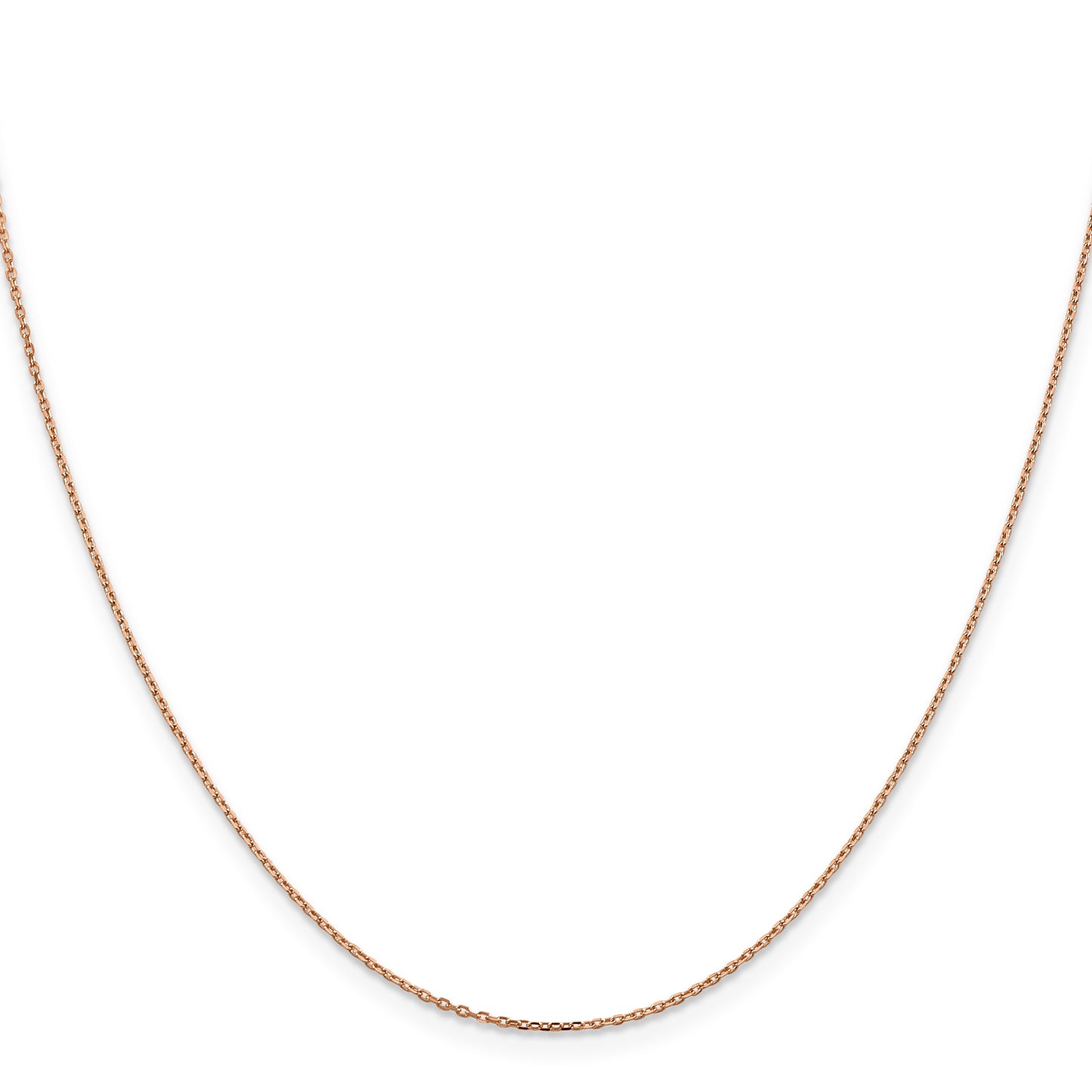 14K Rose Gold 24 inch 1.10mm Diamond-cut Cable with Lobster Clasp Chain