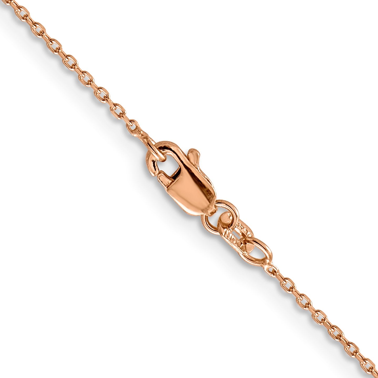 14K Rose Gold 22 inch 1.10mm Diamond-cut Cable with Lobster Clasp Chain