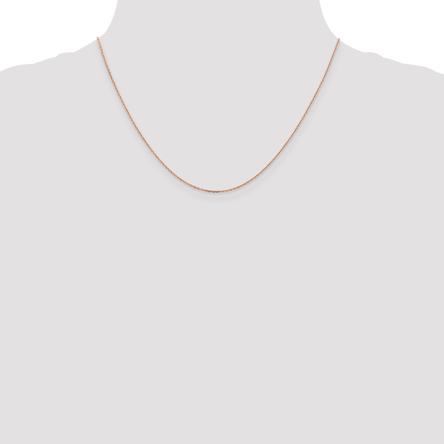 14K Rose Gold 18 inch 1.10mm Diamond-cut Cable with Lobster Clasp Chain