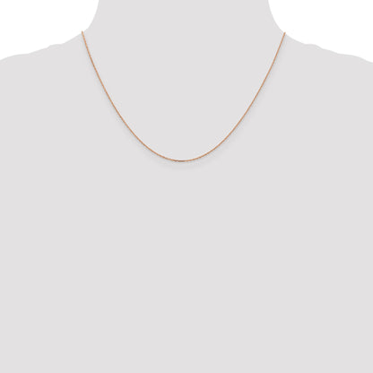 14K Rose Gold 18 inch 1.10mm Diamond-cut Cable with Lobster Clasp Chain