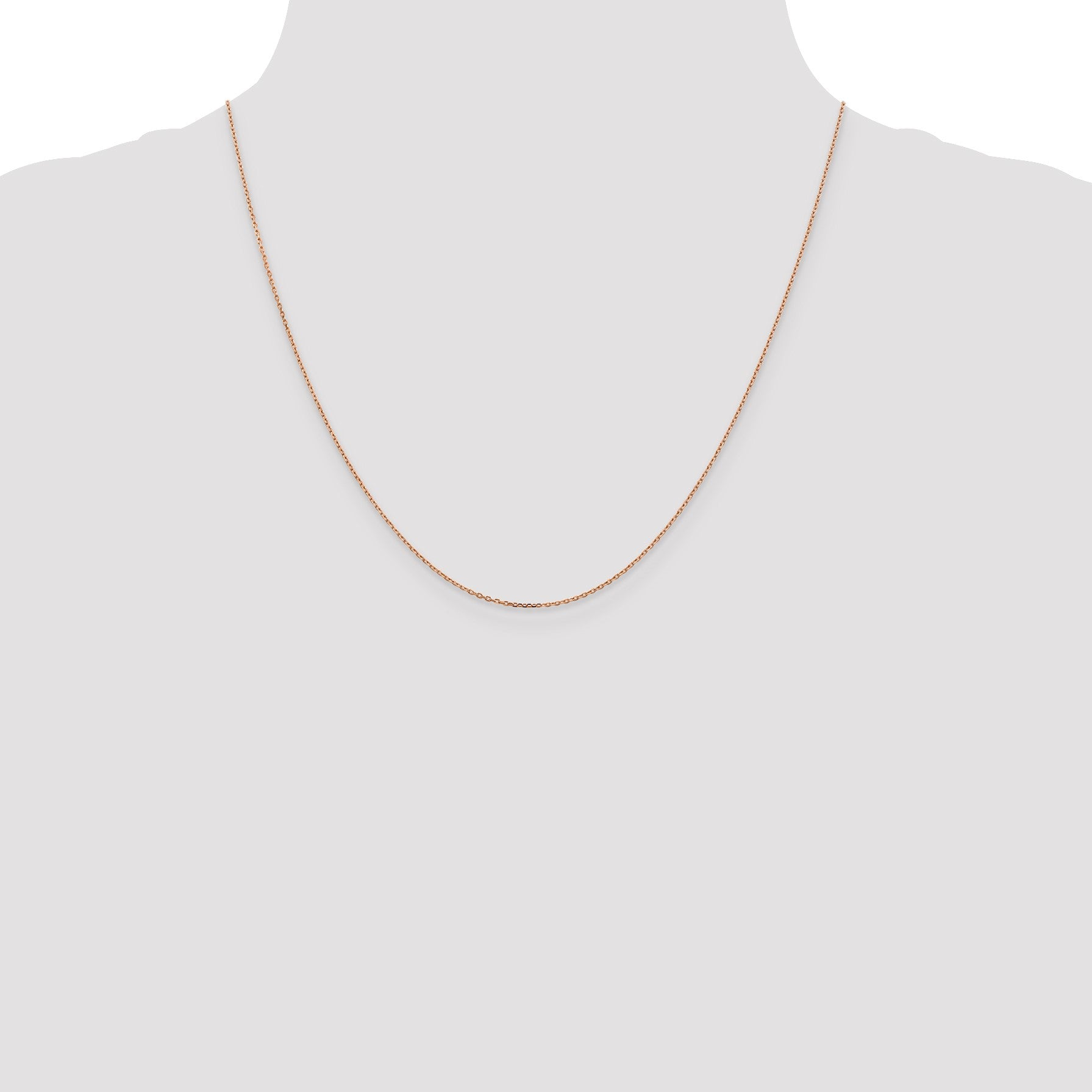 14K Rose Gold 20 inch 1.10mm Diamond-cut Cable with Lobster Clasp Chain