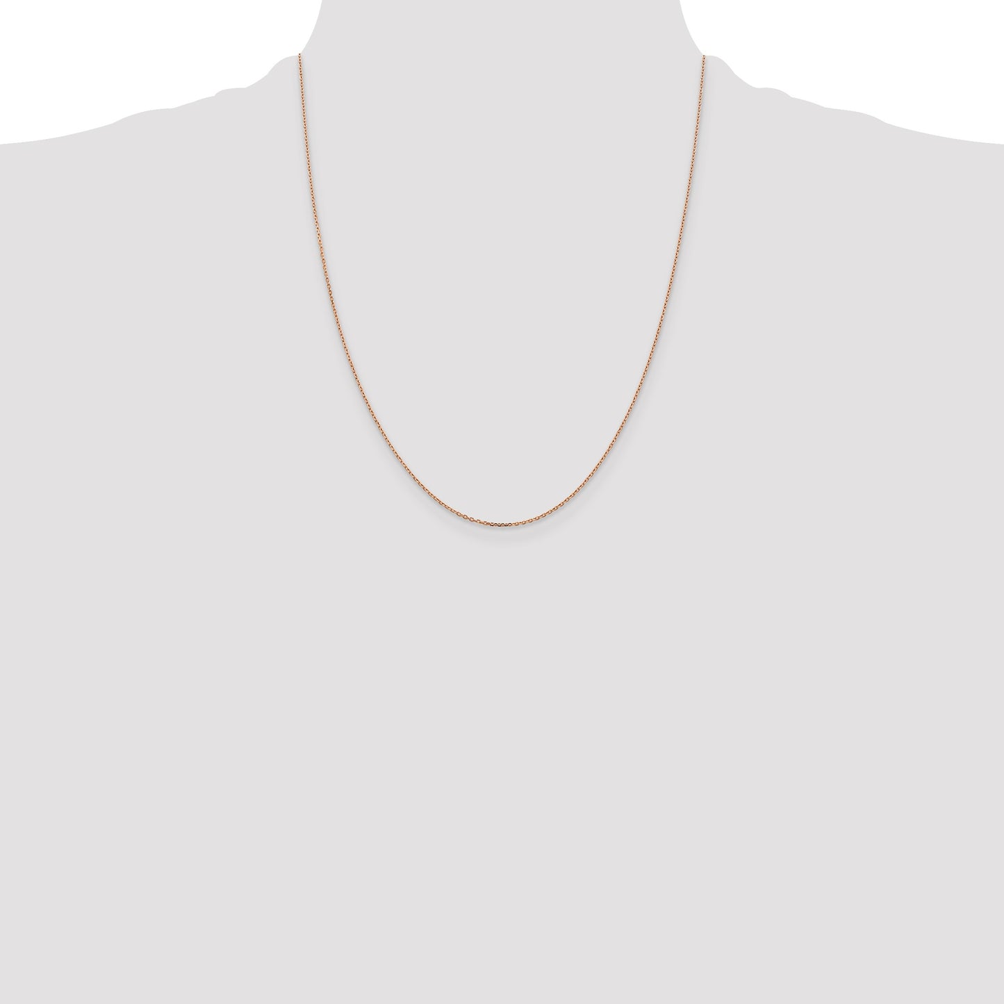 14K Rose Gold 22 inch 1.10mm Diamond-cut Cable with Lobster Clasp Chain