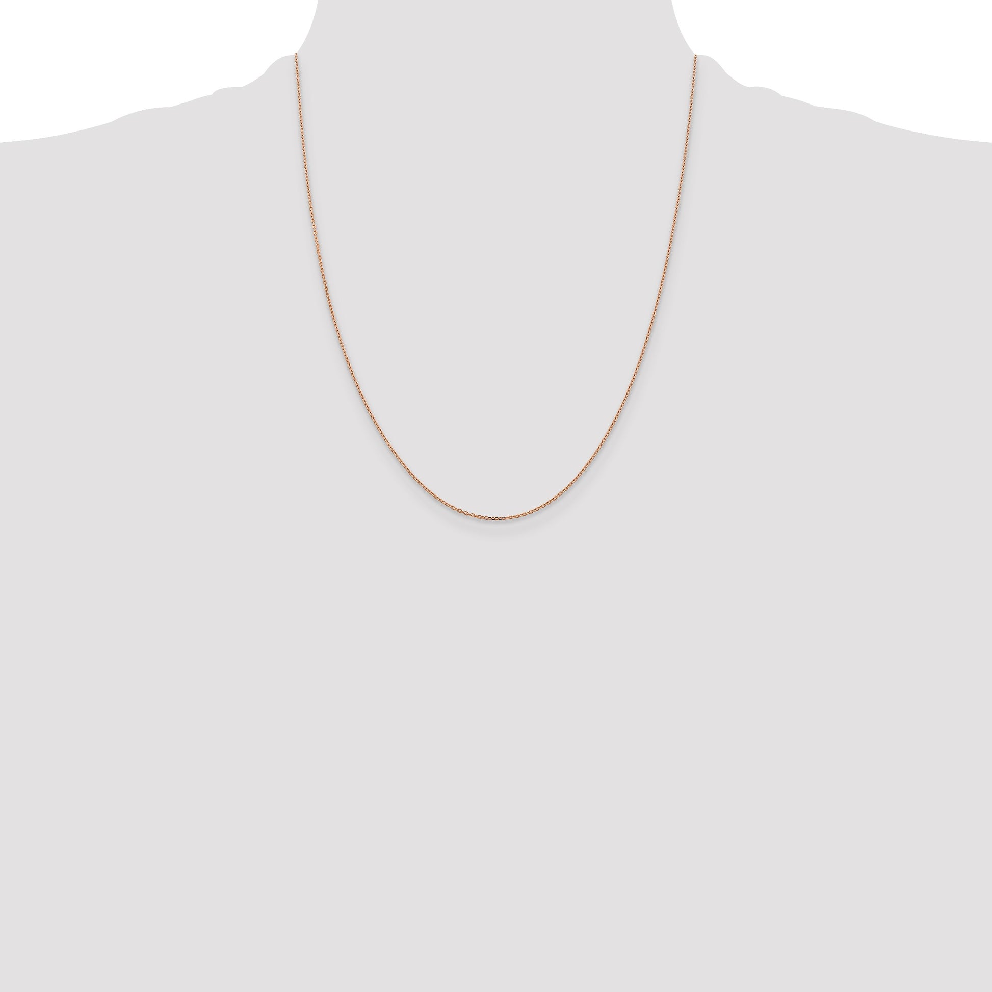 14K Rose Gold 22 inch 1.10mm Diamond-cut Cable with Lobster Clasp Chain