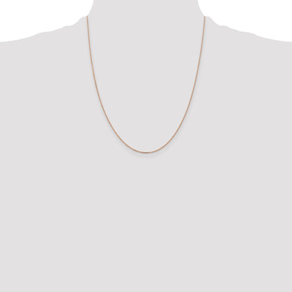 14K Rose Gold 22 inch 1.10mm Diamond-cut Cable with Lobster Clasp Chain