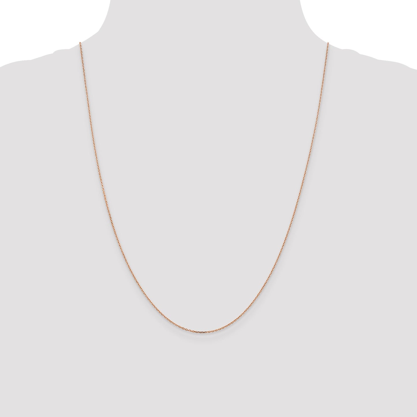 14K Rose Gold 24 inch 1.10mm Diamond-cut Cable with Lobster Clasp Chain