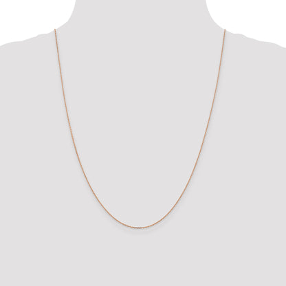 14K Rose Gold 24 inch 1.10mm Diamond-cut Cable with Lobster Clasp Chain
