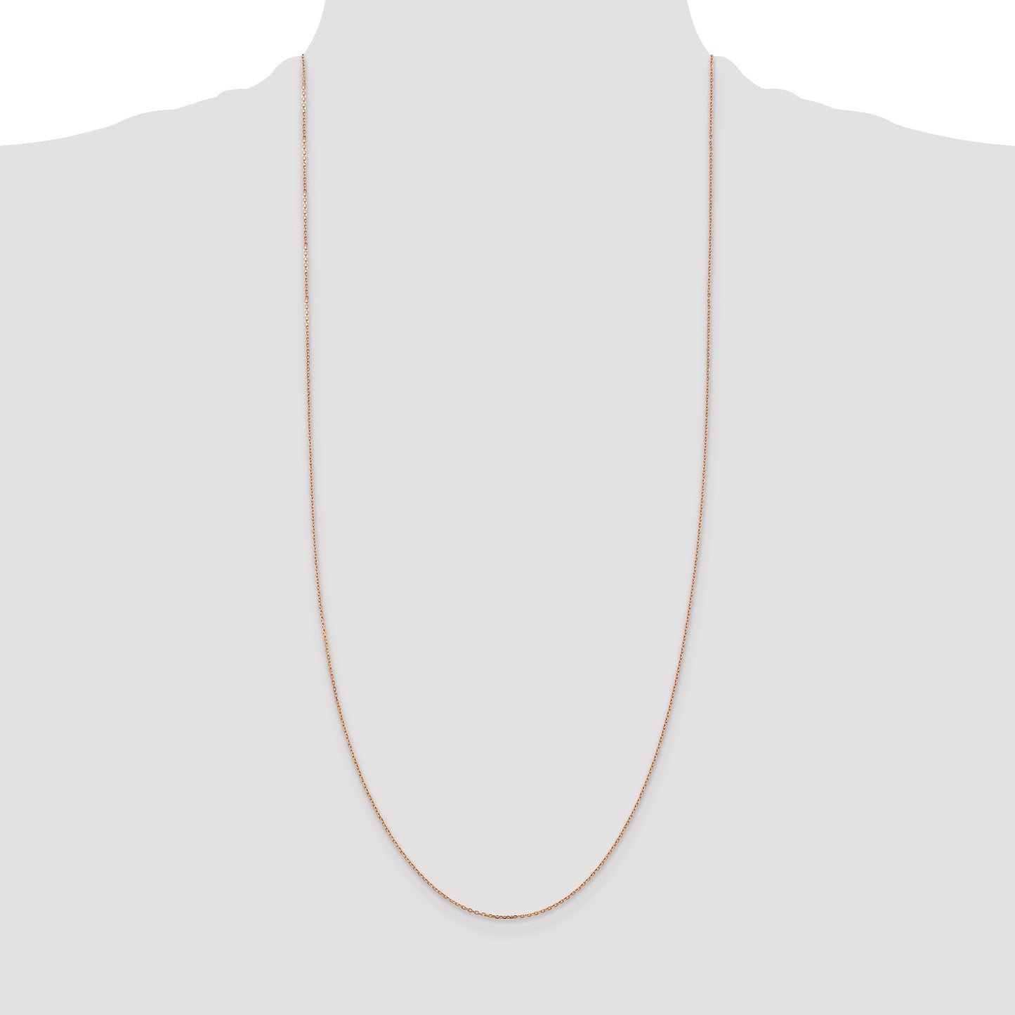 14K Rose Gold 30 inch 1.10mm Diamond-cut Cable with Lobster Clasp Chain