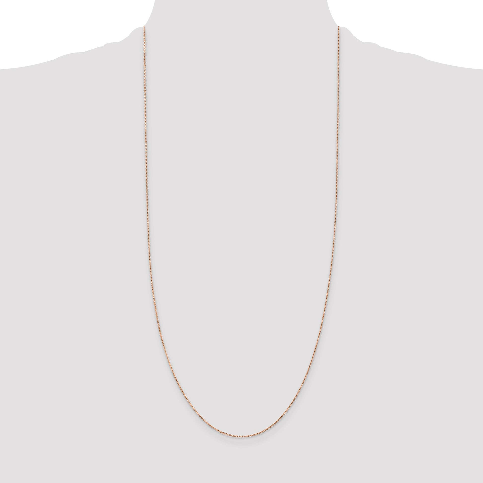 14K Rose Gold 30 inch 1.10mm Diamond-cut Cable with Lobster Clasp Chain