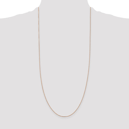 14K Rose Gold 30 inch 1.10mm Diamond-cut Cable with Lobster Clasp Chain