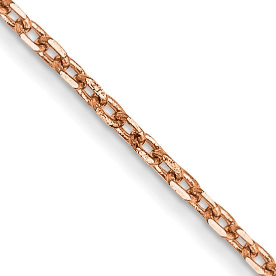 14K Rose Gold 24 inch 1.10mm Diamond-cut Cable with Lobster Clasp Chain