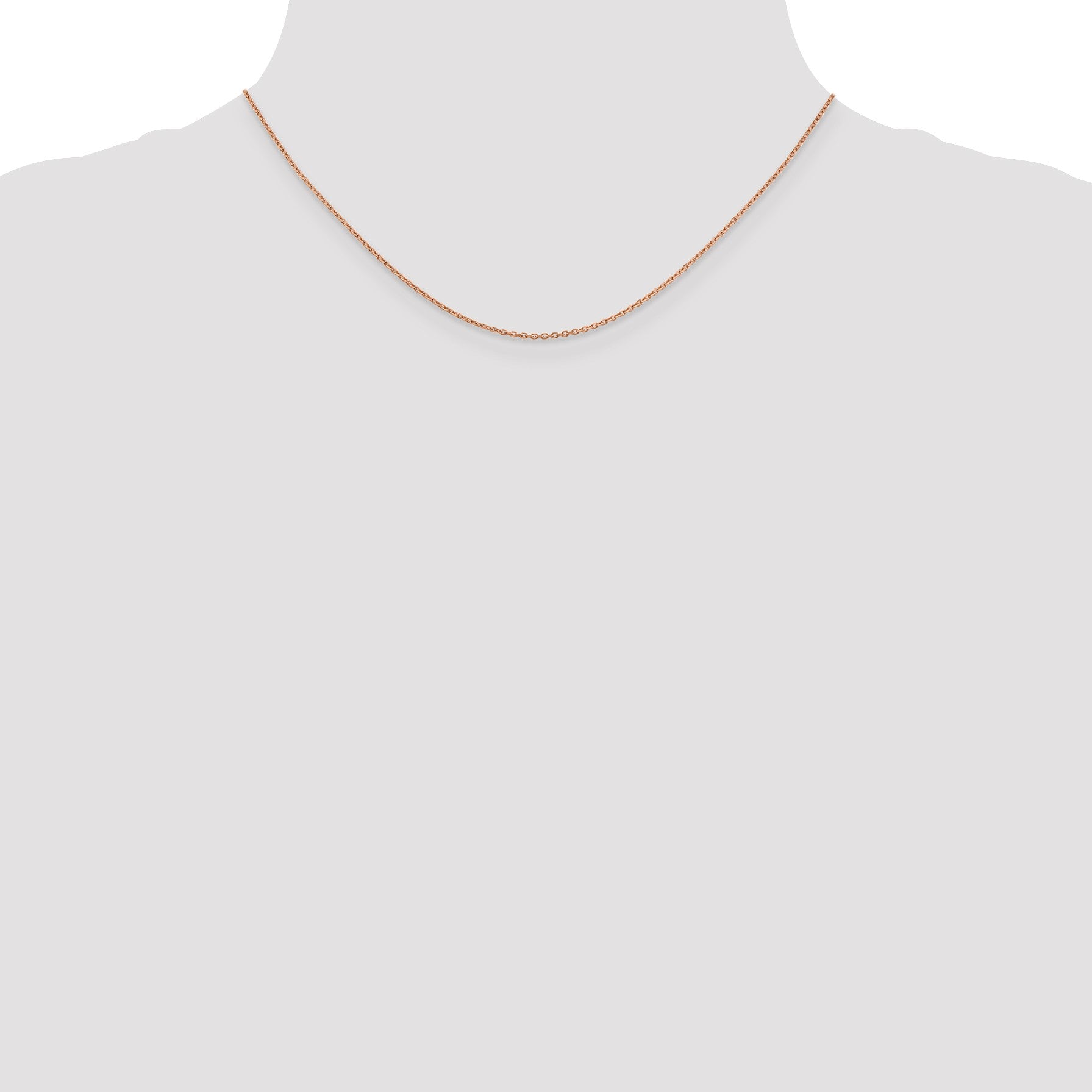 14K Rose Gold 16 inch 1.4mm Diamond-cut Cable with Lobster Clasp Chain