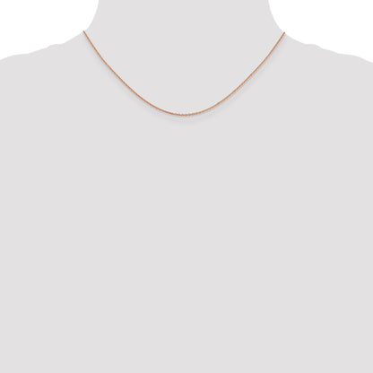 14K Rose Gold 16 inch 1.4mm Diamond-cut Cable with Lobster Clasp Chain