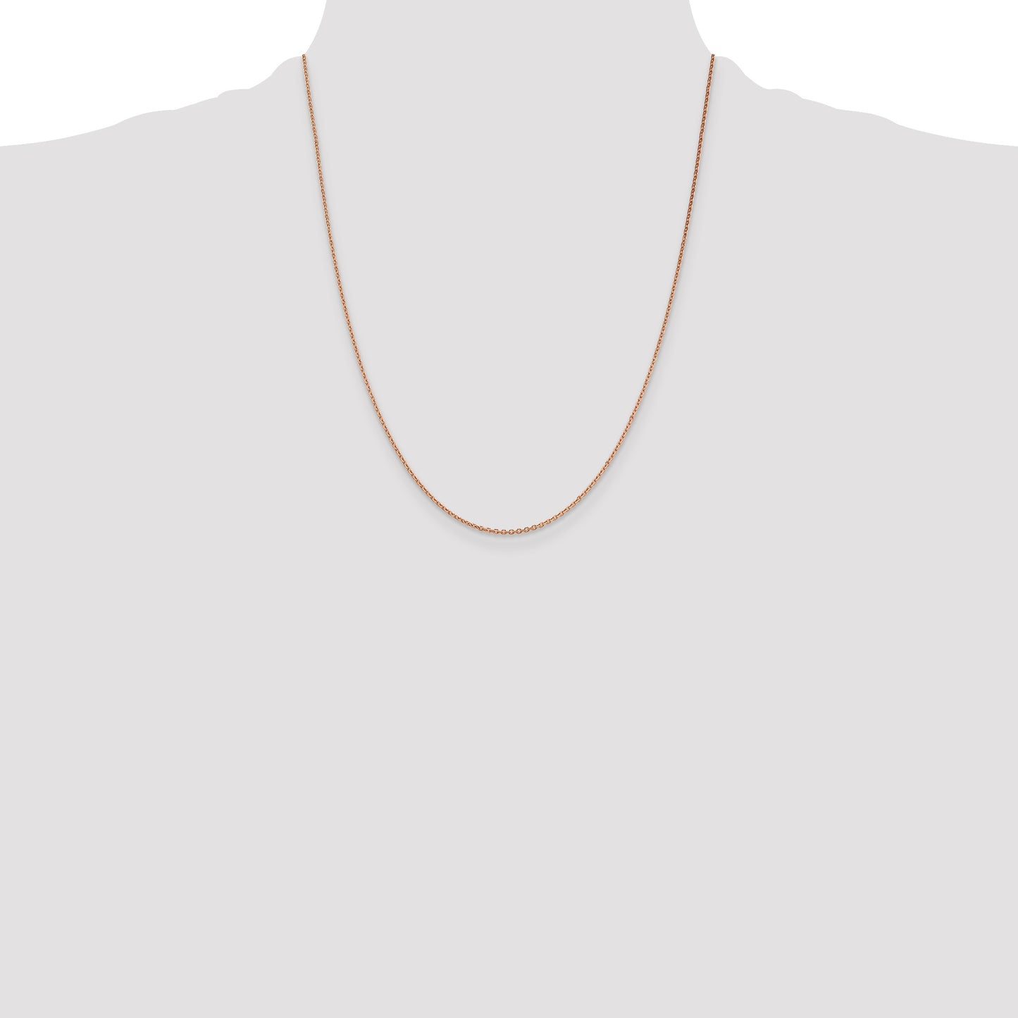 14K Rose Gold 22 inch 1.4mm Diamond-cut Cable with Lobster Clasp Chain