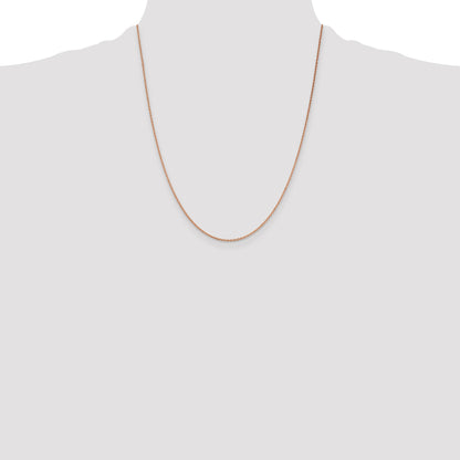 14K Rose Gold 22 inch 1.4mm Diamond-cut Cable with Lobster Clasp Chain